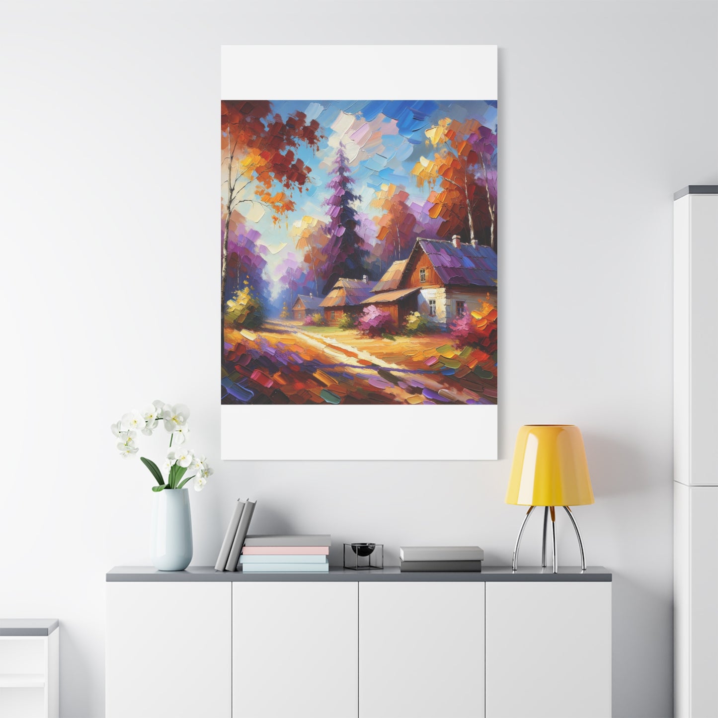 Autumn Cottage Scene - Matte Canvas, Stretched, 1.25"