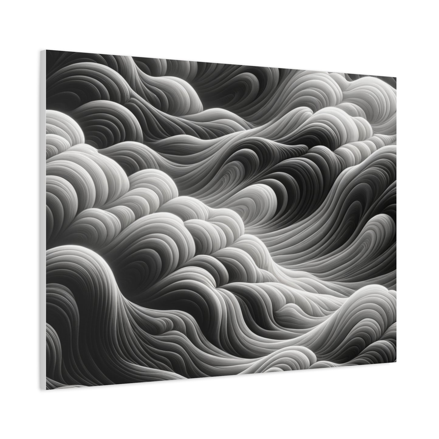 Monochrome Waves - Matte Canvas, Stretched, 1.25"