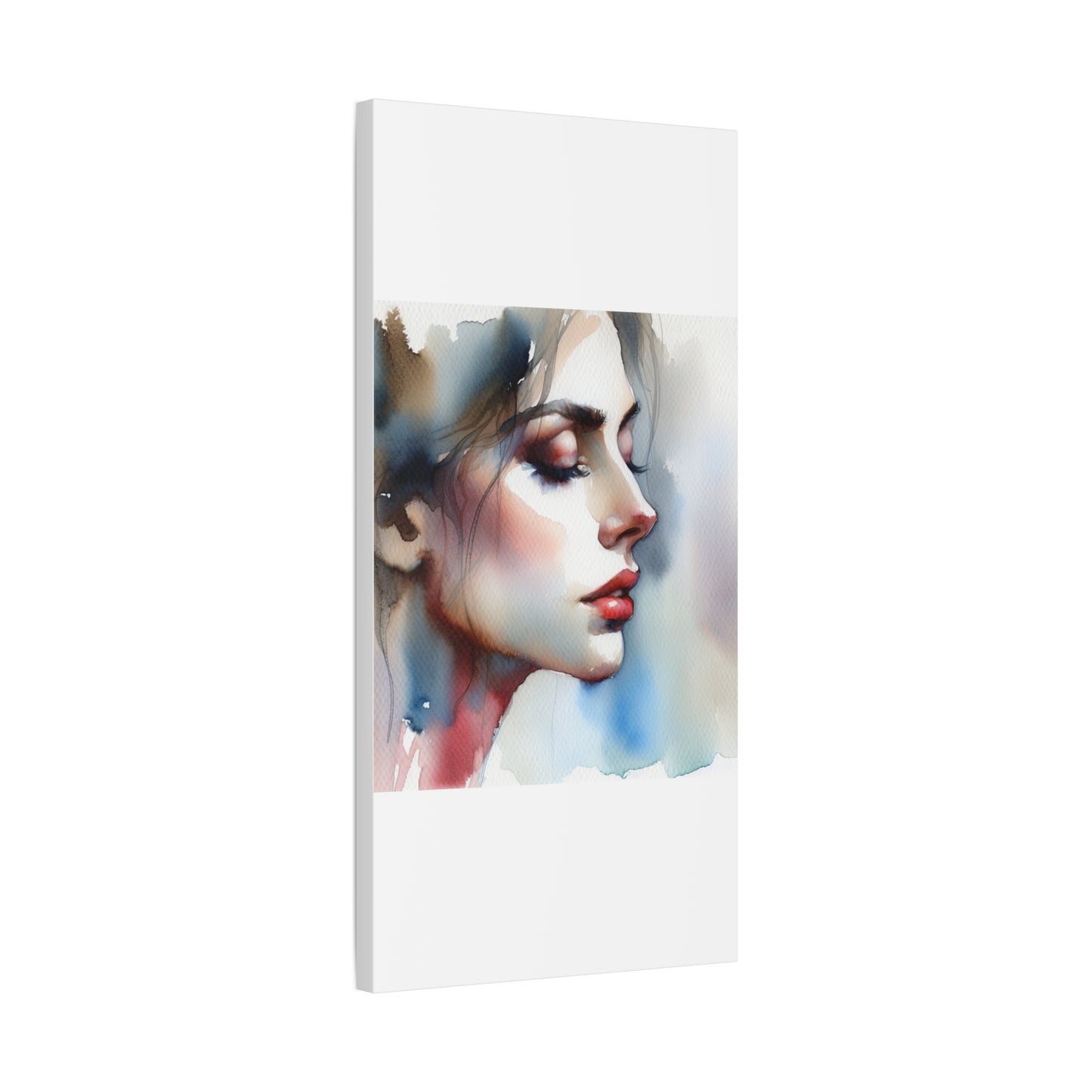 Matte Canvas 1.25" Stretched - Serene Watercolor Portrait