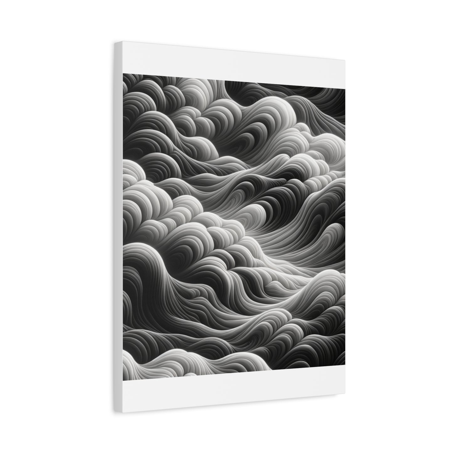 Monochrome Waves - Matte Canvas, Stretched, 1.25"