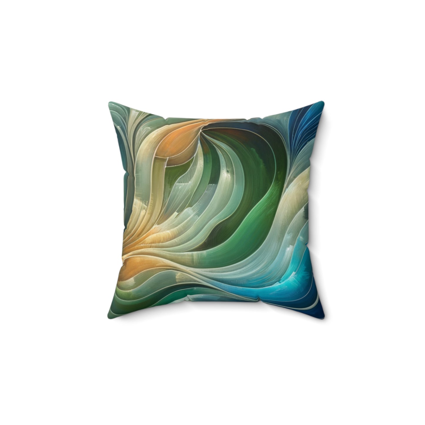 Vibrant Abstract Waves - Spun Polyester Square Pillow