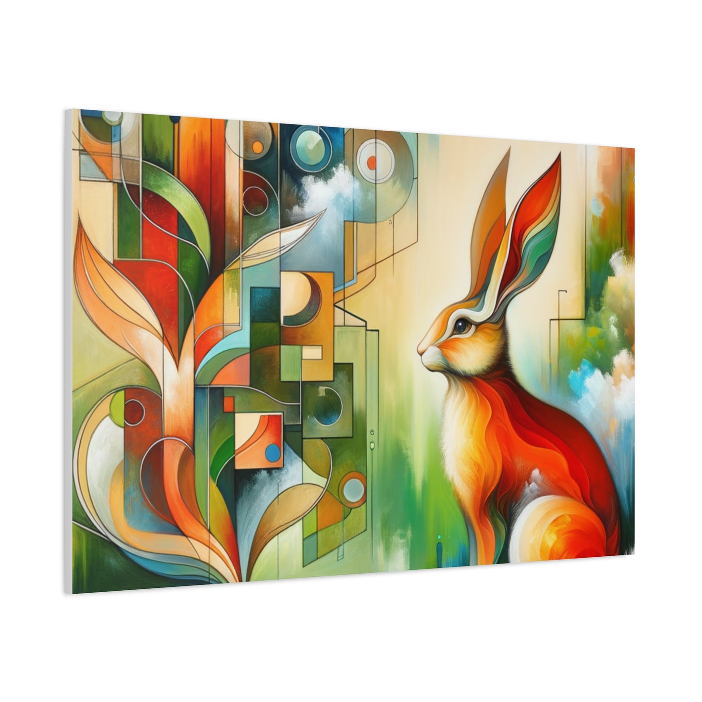 Geometric Rabbit Art - Matte Canvas, Stretched, 1.25"