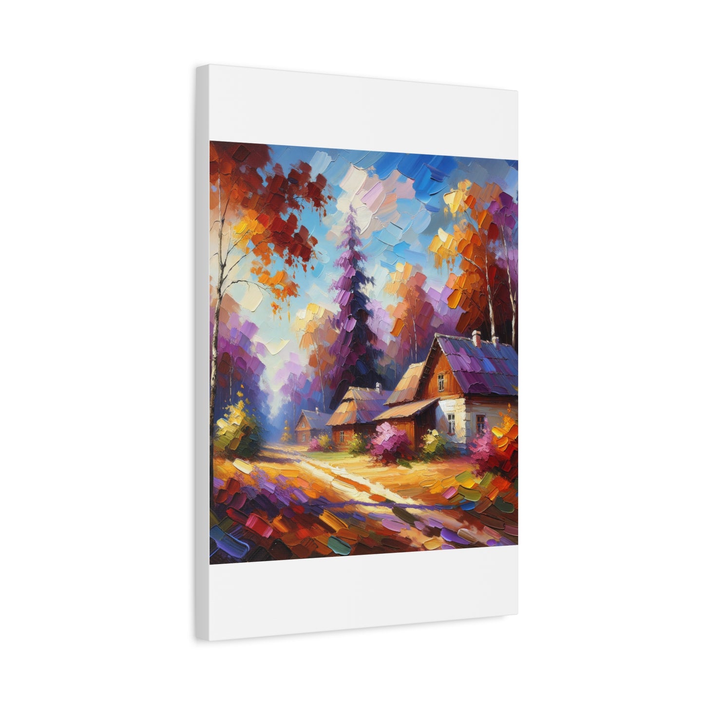 Autumn Cottage Scene - Matte Canvas, Stretched, 1.25"