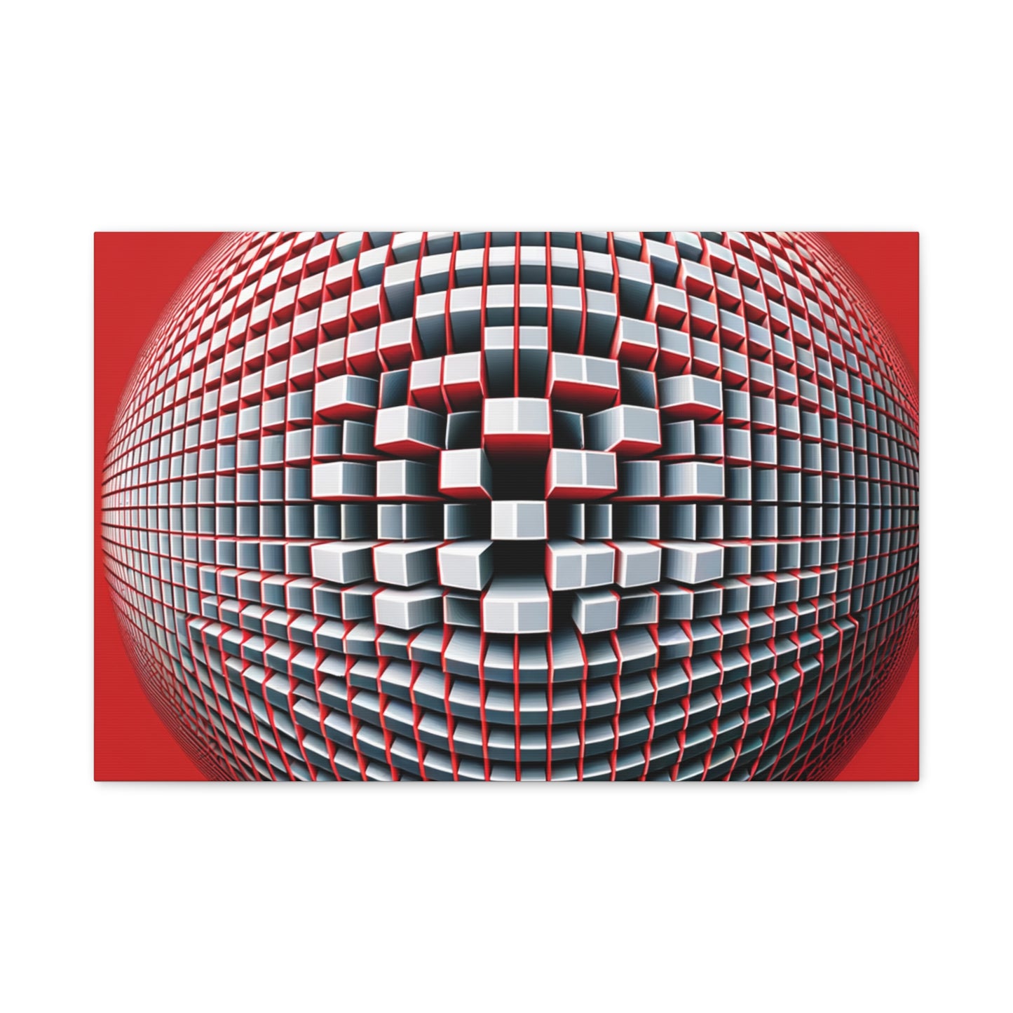 Red Geometric Sphere - Matte Canvas, Stretched, 1.25"