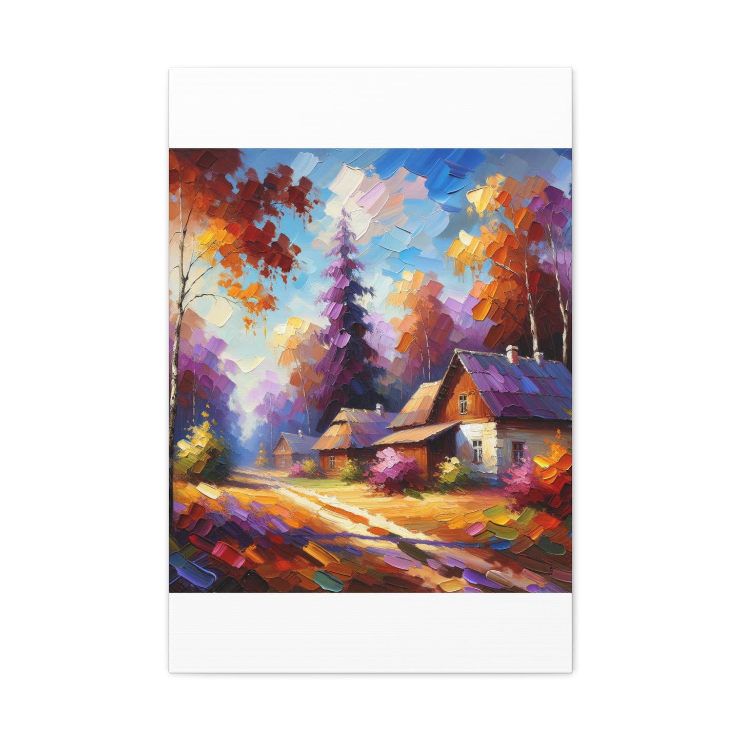 Autumn Cottage Scene - Matte Canvas, Stretched, 1.25"