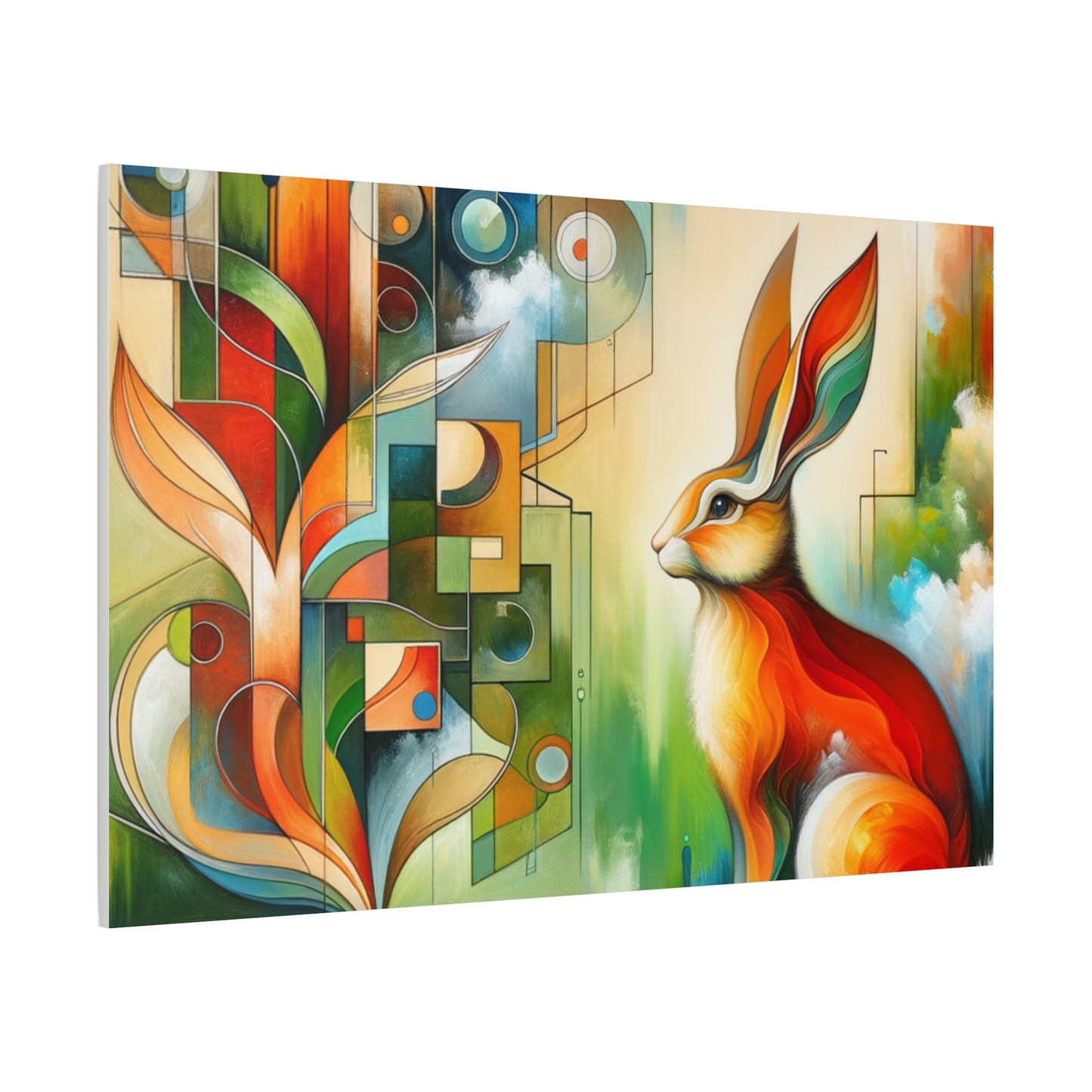 Geometric Rabbit Art - Matte Canvas, Stretched, 1.25"