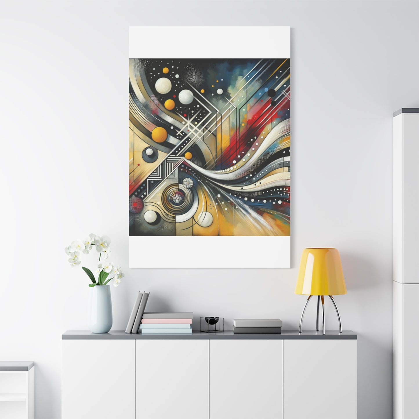 Stretched Matte Canvas, 1.25" - Vibrant Abstract Geometric Design