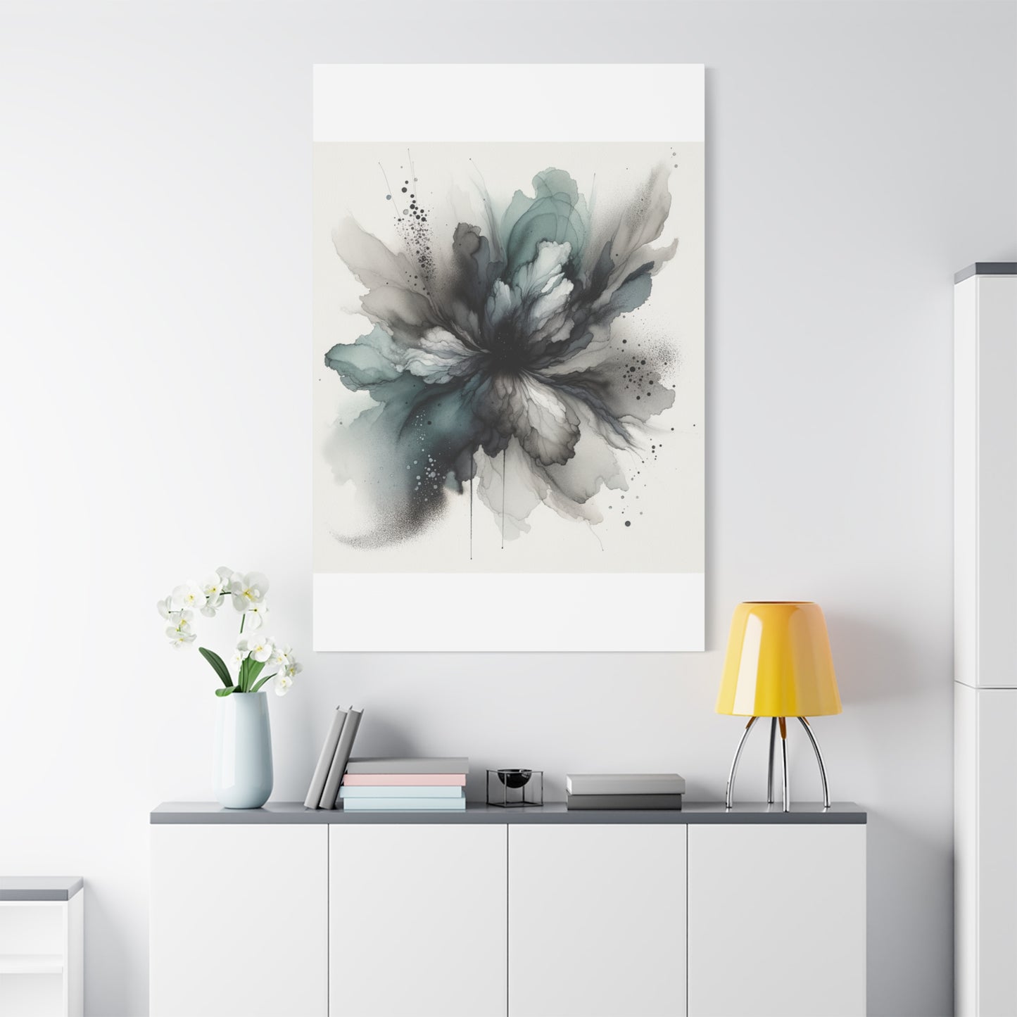 Abstract Ink Bloom - Matte Canvas, Stretched, 1.25"