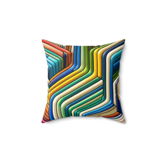 Vibrant Maze Spun Polyester Square Pillow