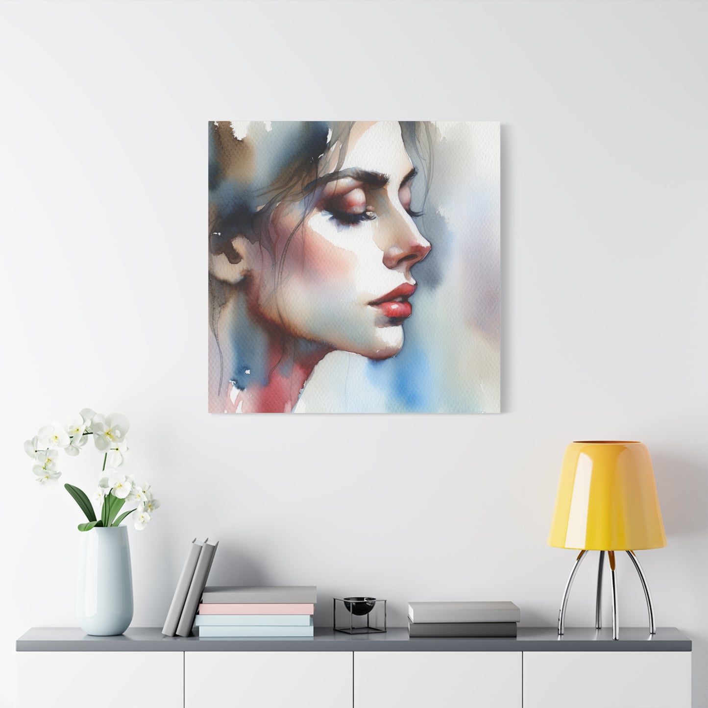 Matte Canvas 1.25" Stretched - Serene Watercolor Portrait