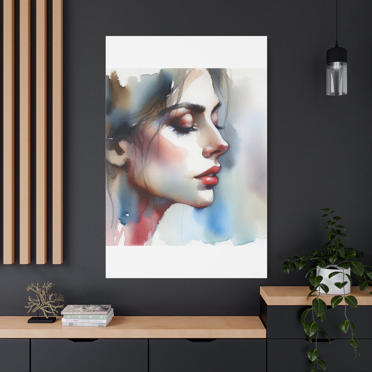 Matte Canvas 1.25" Stretched - Serene Watercolor Portrait