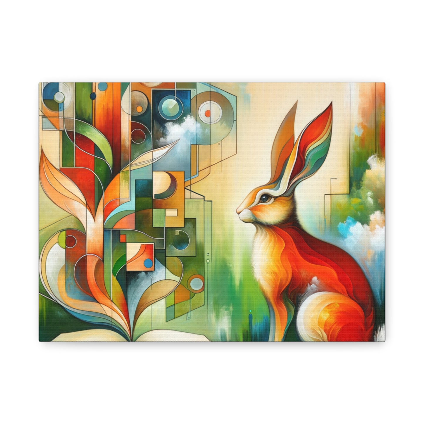 Geometric Rabbit Art - Matte Canvas, Stretched, 1.25"