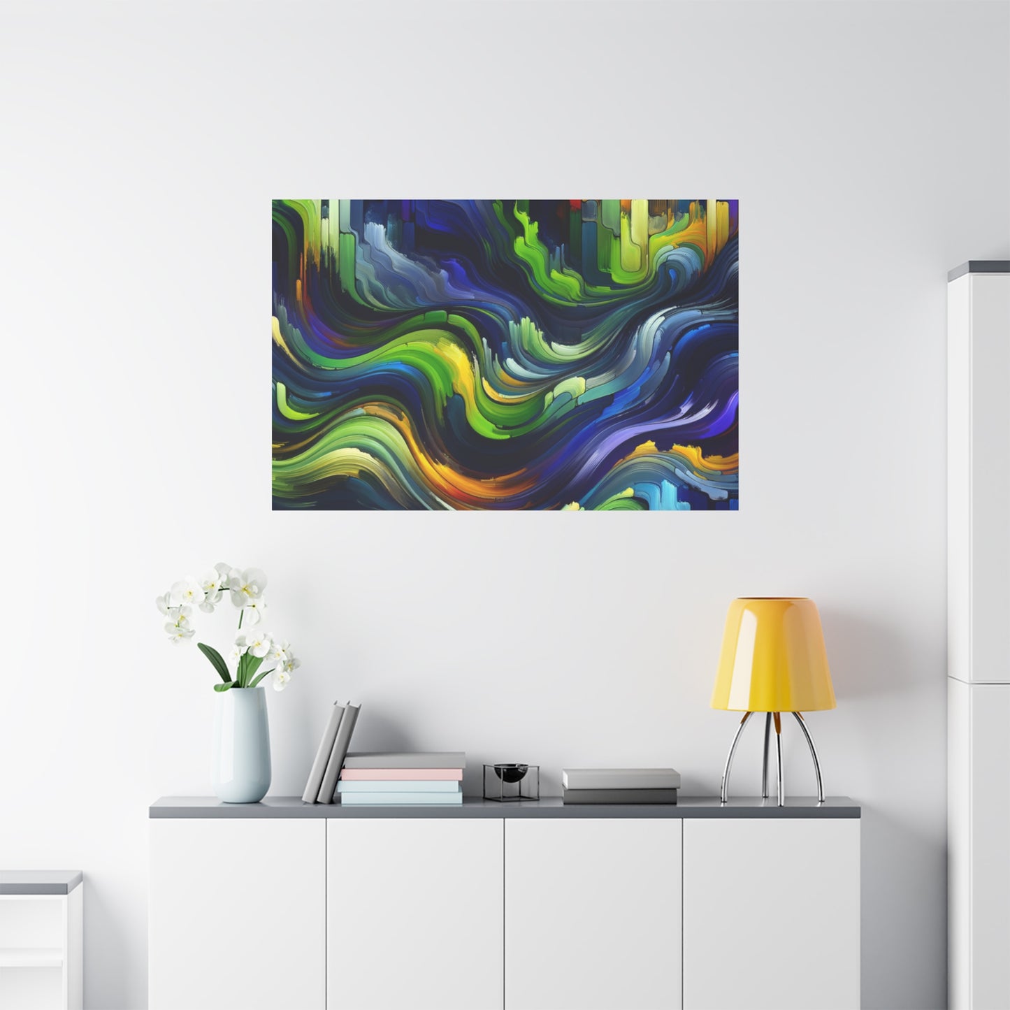 Vibrant Abstract Waves - Matte Canvas, Stretched, 1.25"