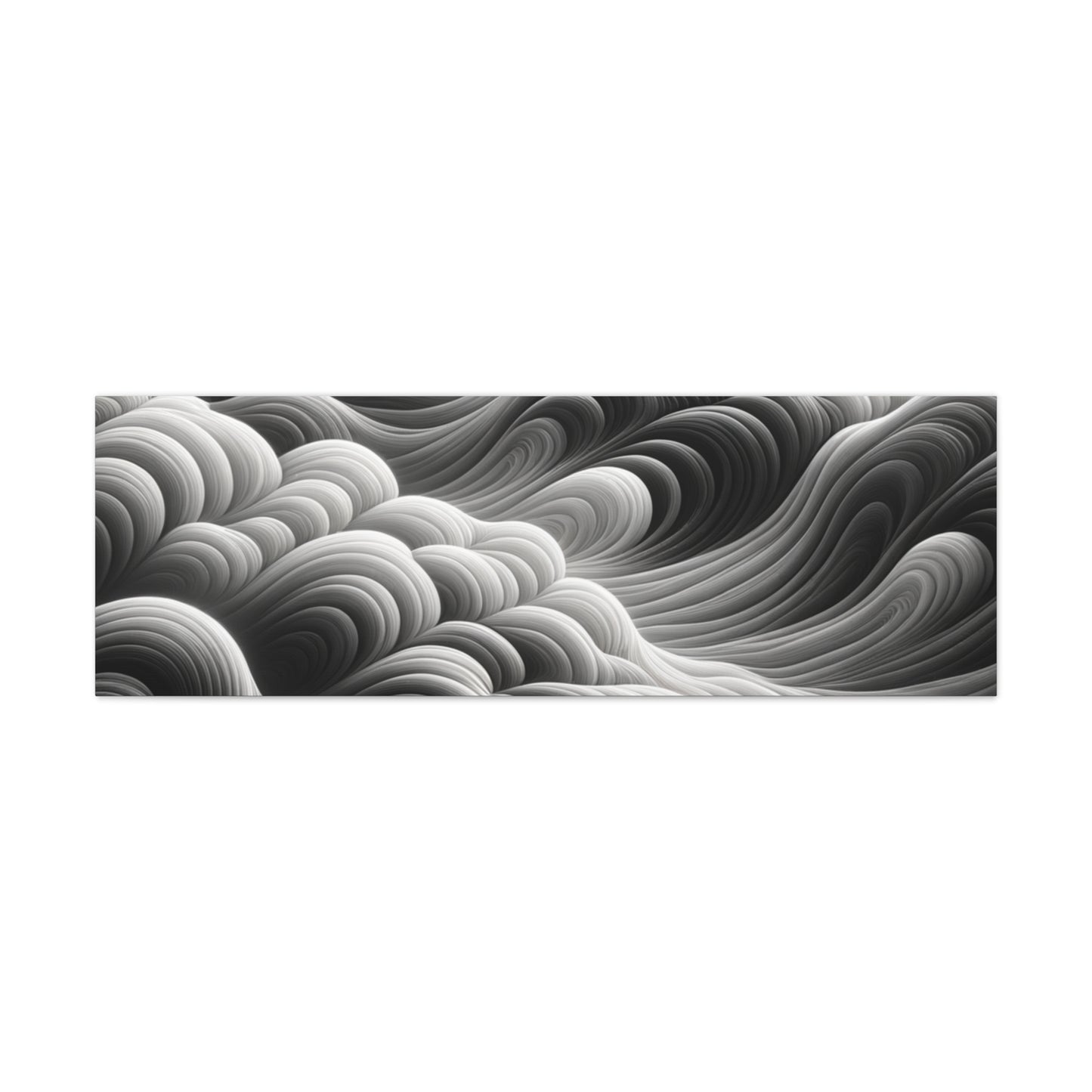 Monochrome Waves - Matte Canvas, Stretched, 1.25"