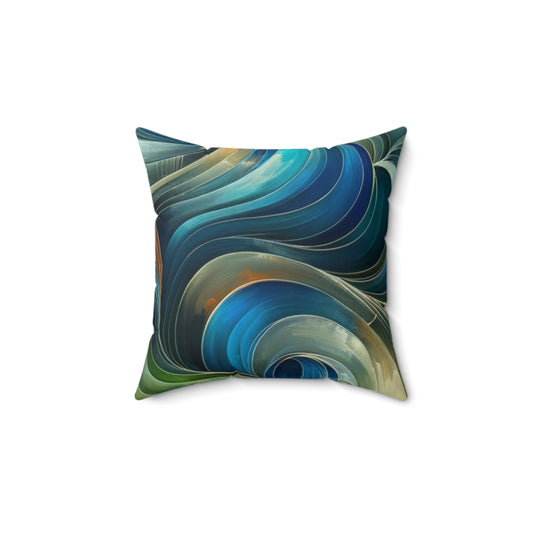 Vibrant Abstract Waves - Spun Polyester Square Pillow