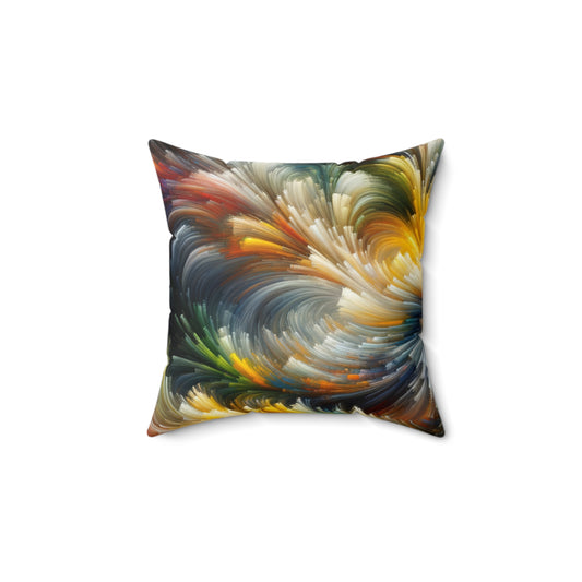 Vibrant Swirl Spun Polyester Square Pillow