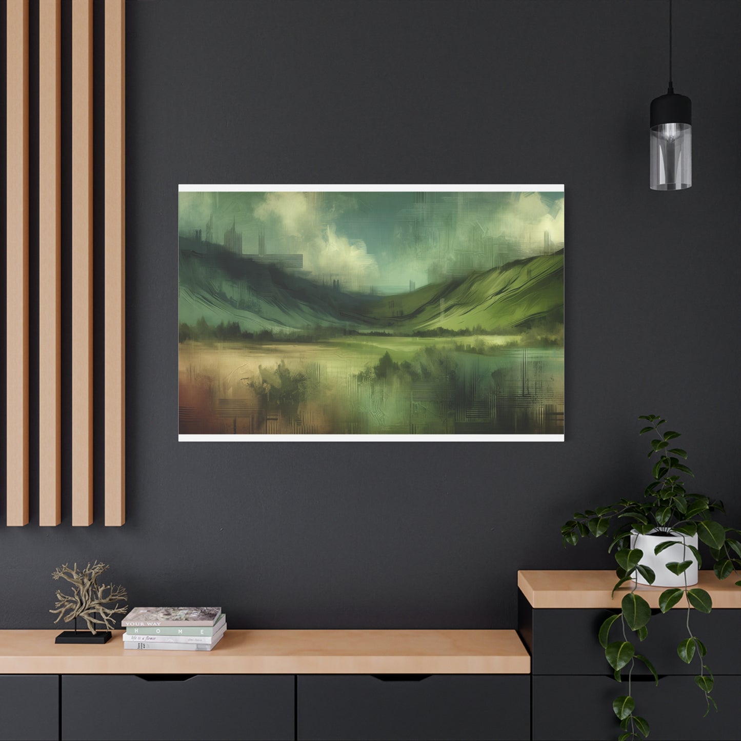 Abstract Green Landscape - Matte Canvas, Stretched, 1.25"