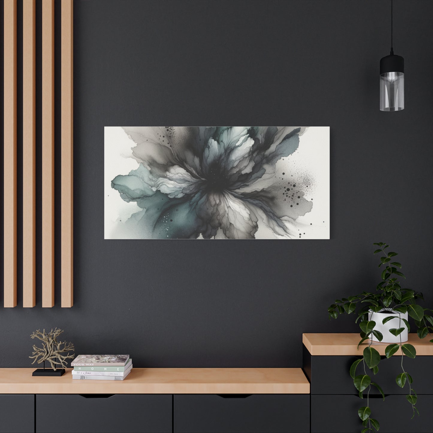 Abstract Ink Bloom - Matte Canvas, Stretched, 1.25"