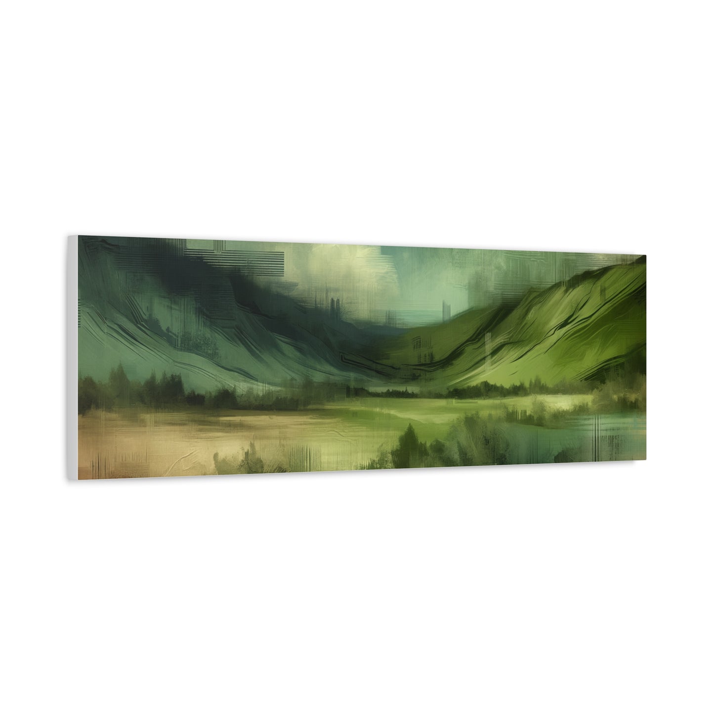 Abstract Green Landscape - Matte Canvas, Stretched, 1.25"